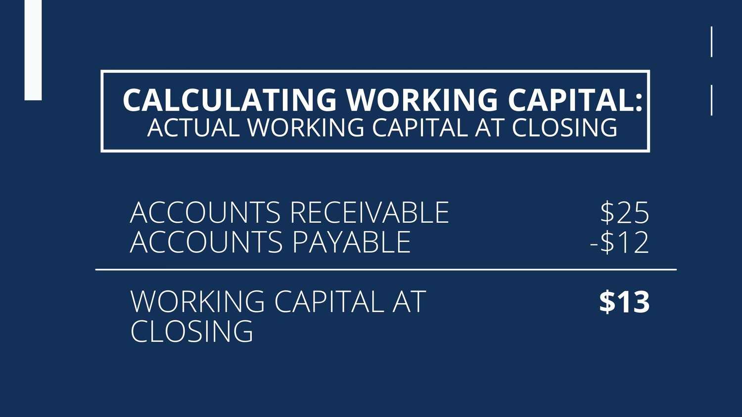actual working capital at closing