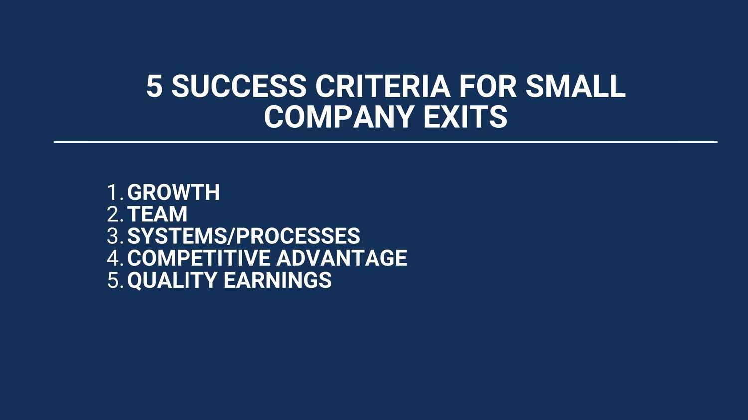 small company exits