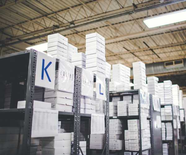 warehouse filled with small boxes