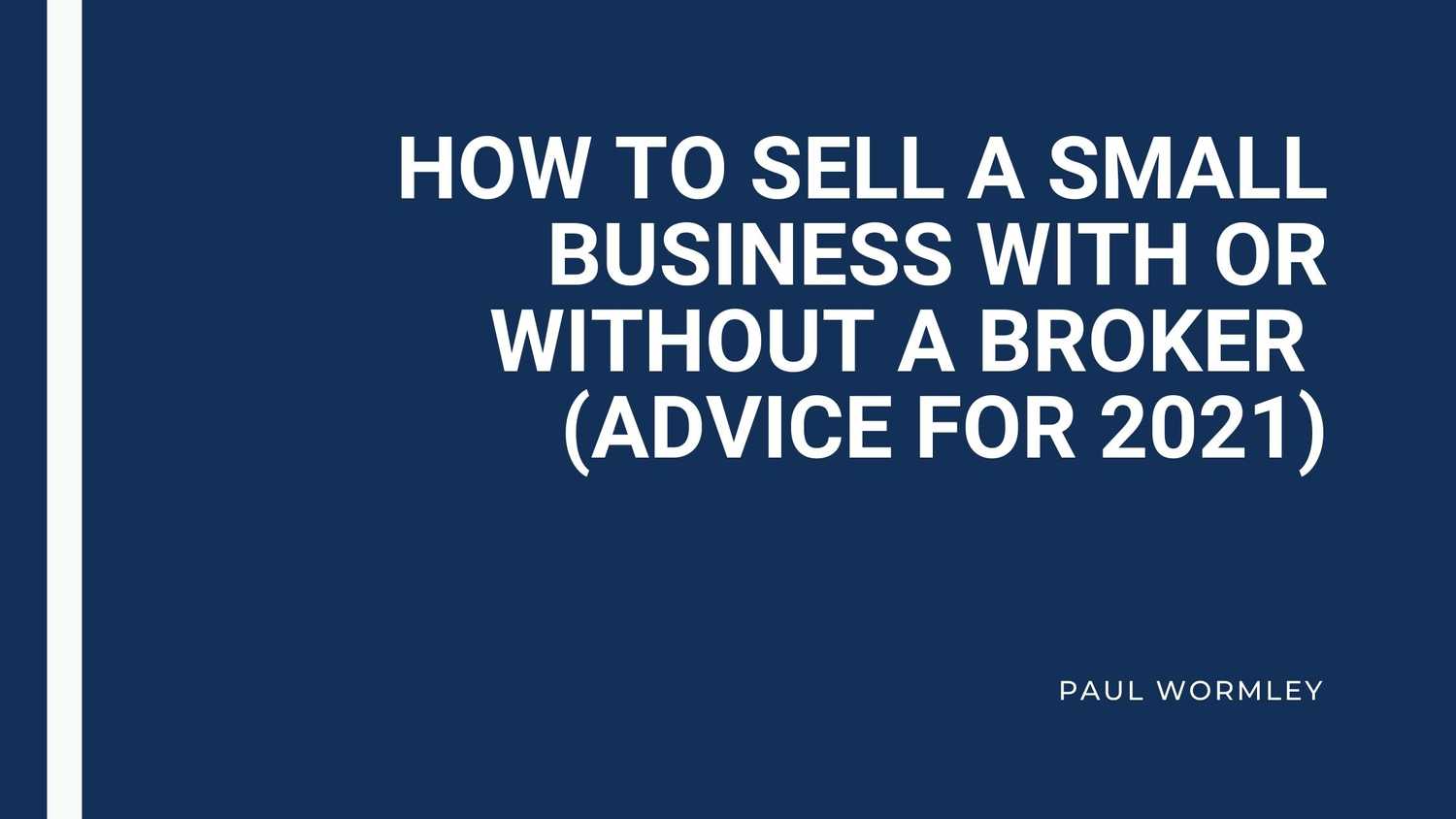 how to sell a small business